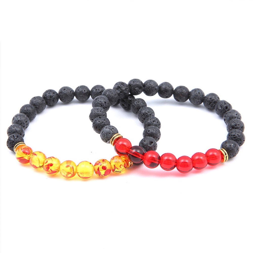 Volcanic Fire Lava Rock Bead Diffuser Bracelet - Picture 2 of 6